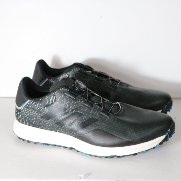 Adidas Mens S2G BOA Spikeless Golf Shoe 14 Core Black Dial Lace Water Resistant - Picture 1 of 10